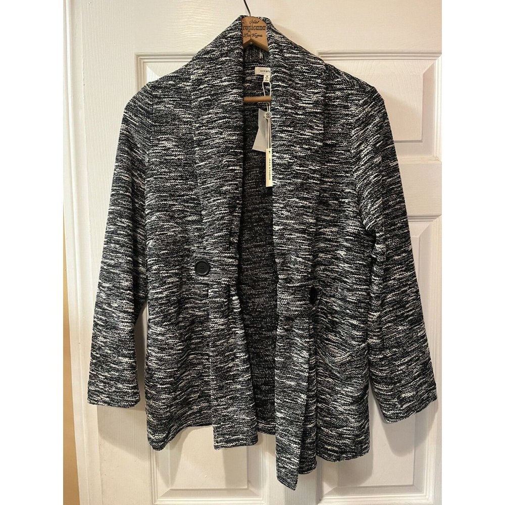 Max Studio Women's Open Front Tweed Cardigan with Pockets NWT